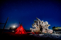 Driftwood, painting with light, La Push, WA