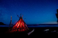 Driftwood, painting with light, La Push, WA
