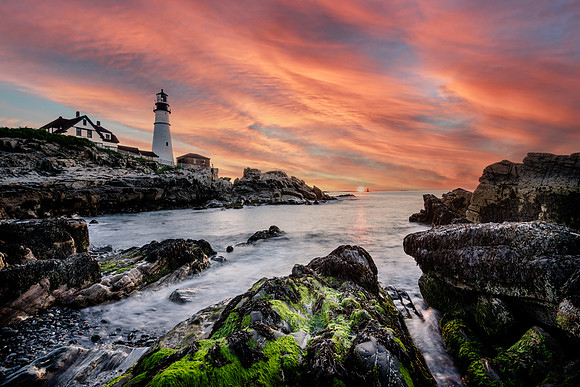 Sunset on the Portland Head Light